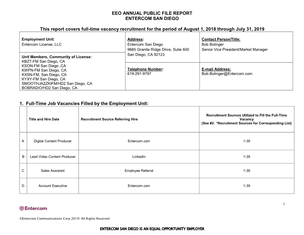 Eeo Public File Report