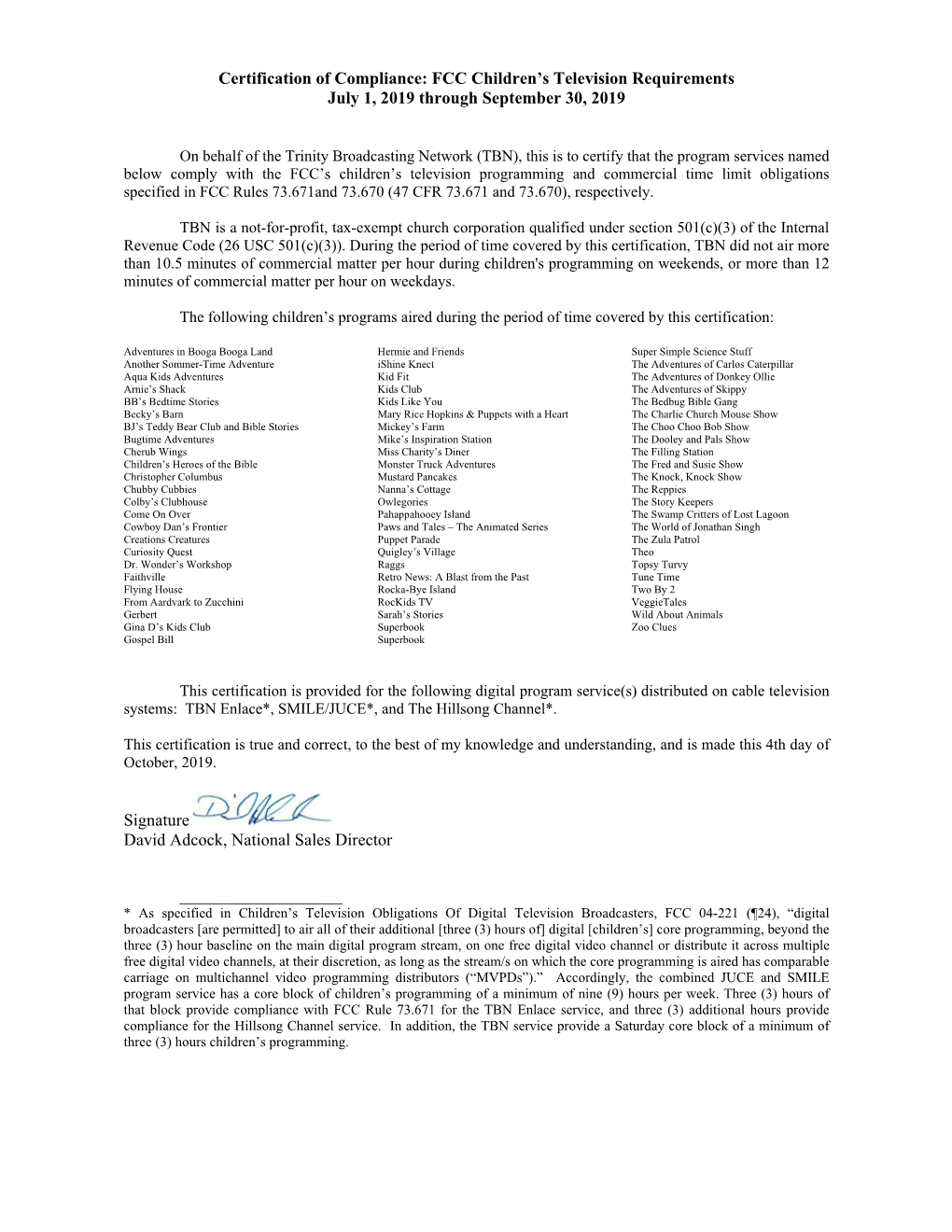 FCC Children's Television Requirements July 1