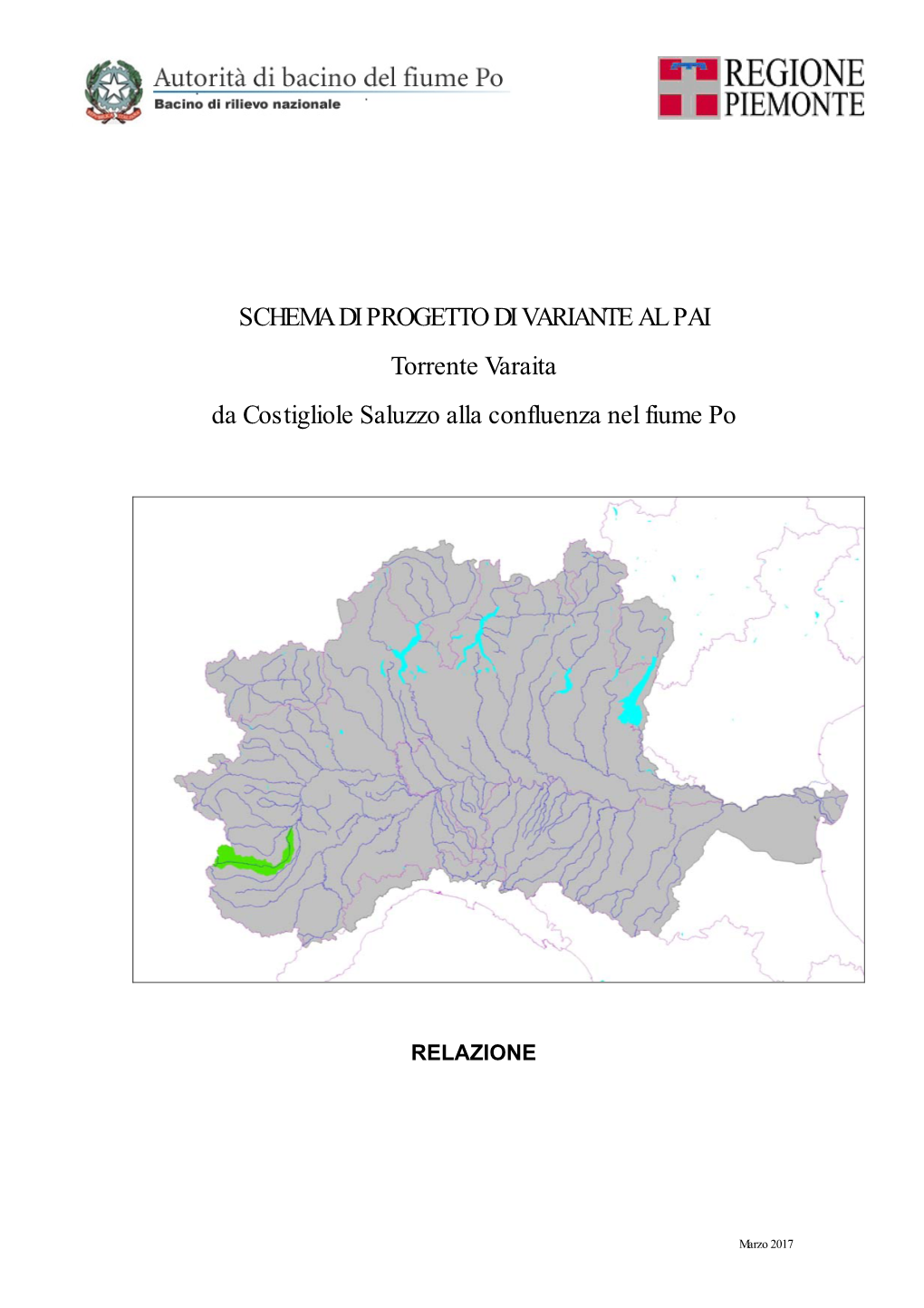 SCHEMA DI PROGETTO DI VARIANTE AL PAI Torrente Varaita Da Costigliole Saluzzo Alla Confluenza Nel Fiume Po