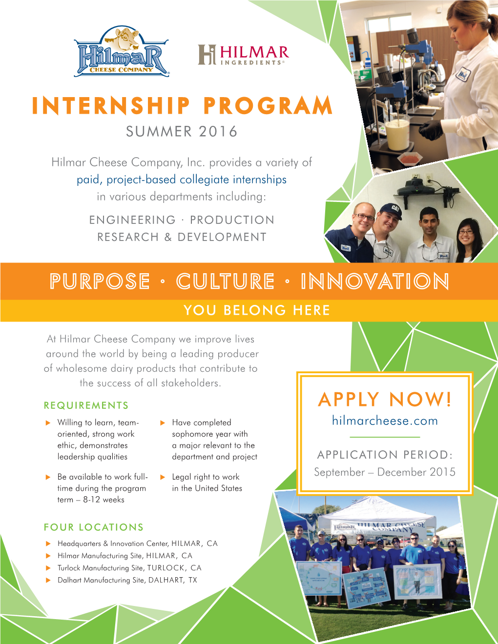 Internship Program Summer 2016