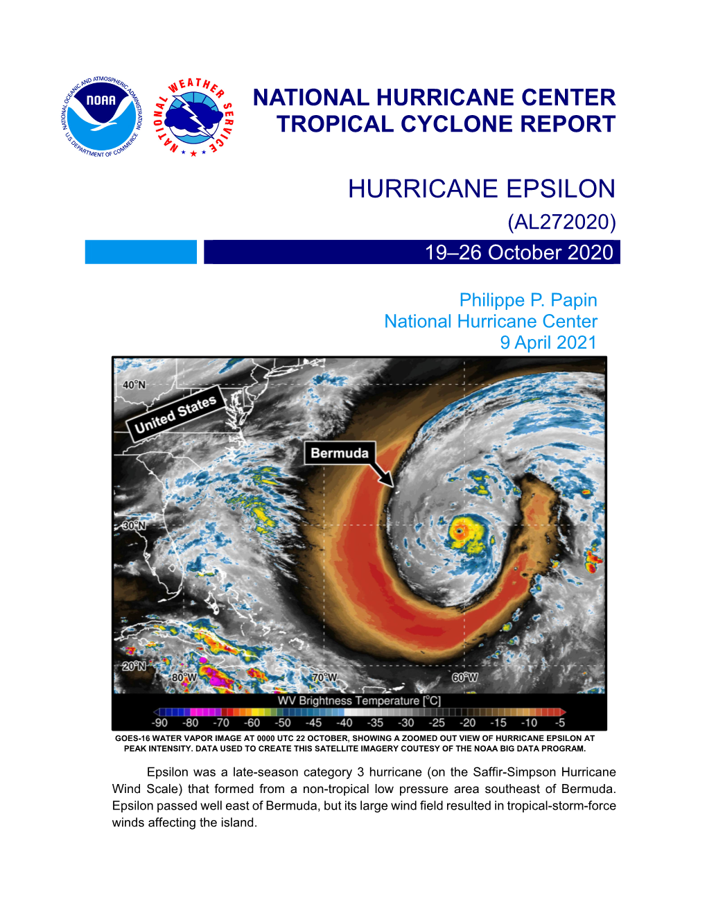 HURRICANE EPSILON (AL272020) 19–26 October 2020