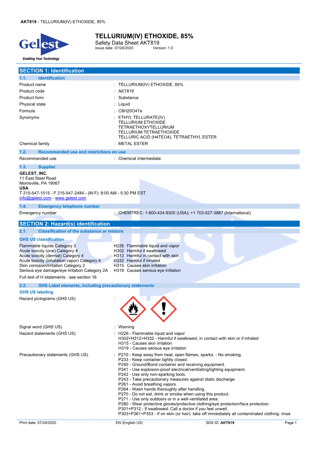 AKT819 GHS US English US