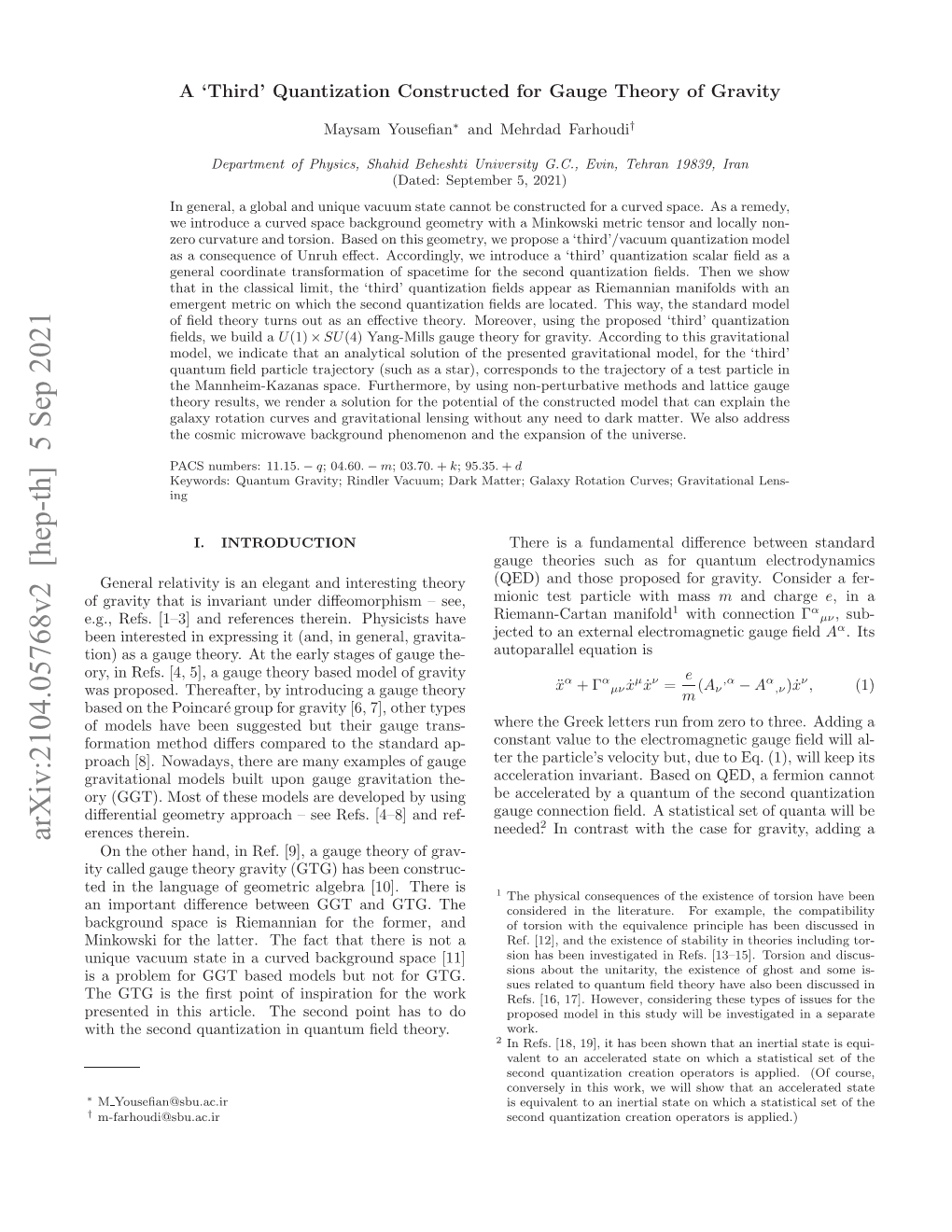 Third' Quantization Gauge Theory with Minkowski Metric, Non-Zero