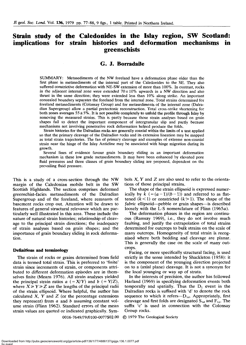 Strain Study of the Caledonides in the Islay