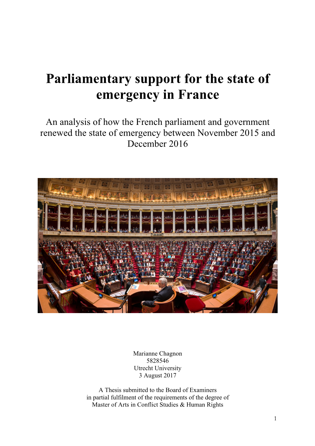 Parliamentary Support for the State of Emergency in France