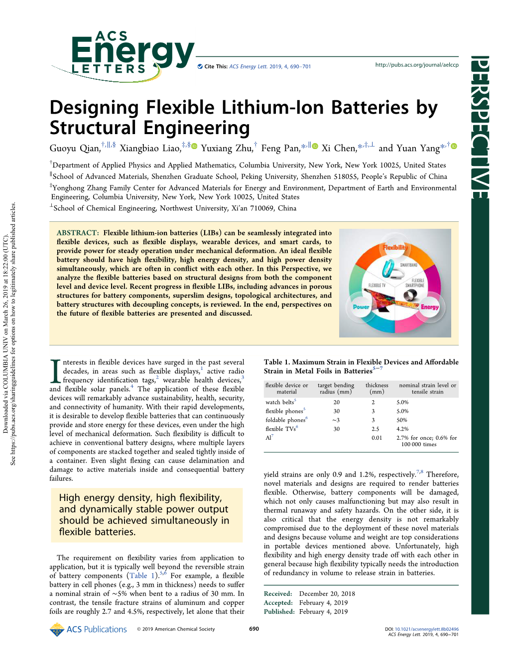 Designing Flexible Lithium-Ion Batteries by Structural Engineering