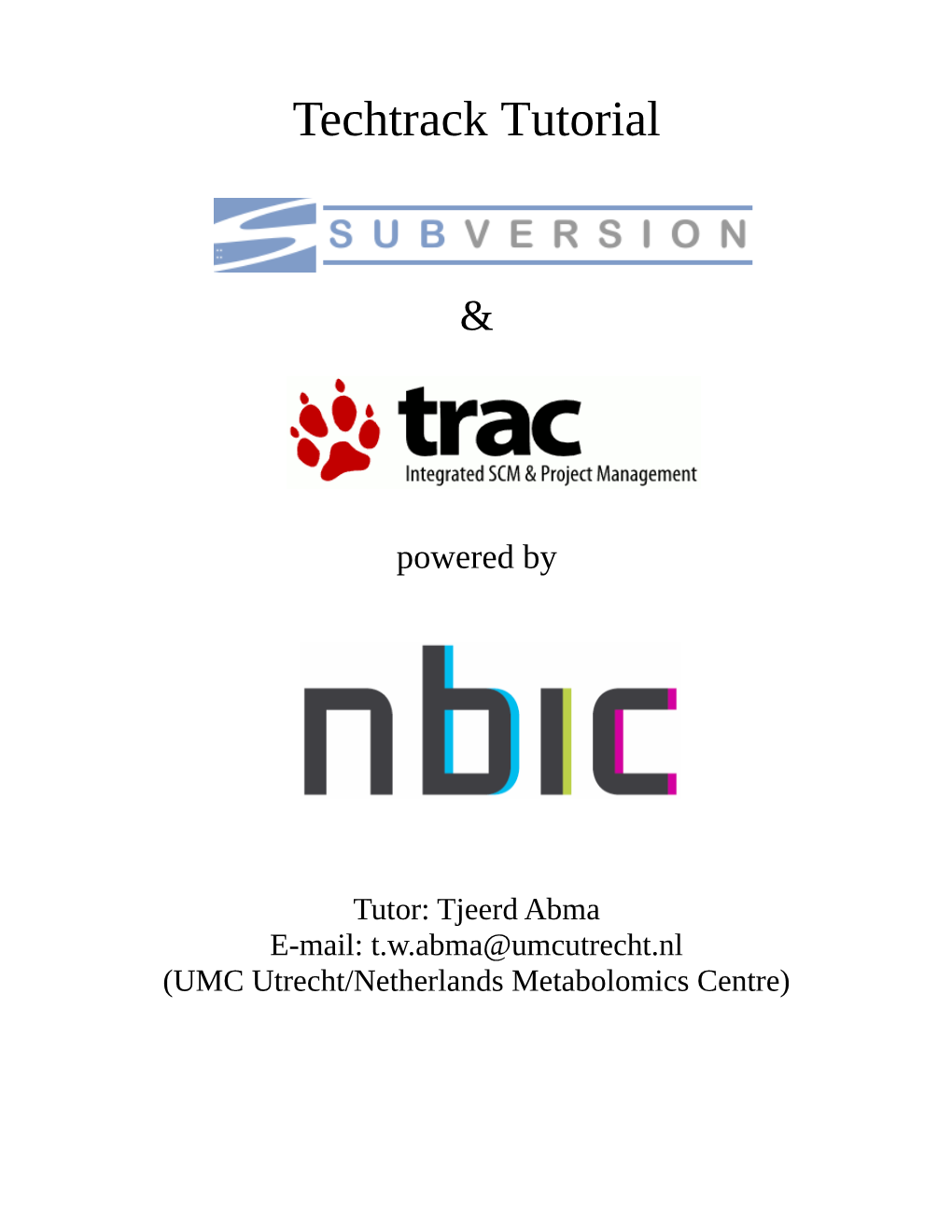 Subversion and Trac Tutorial