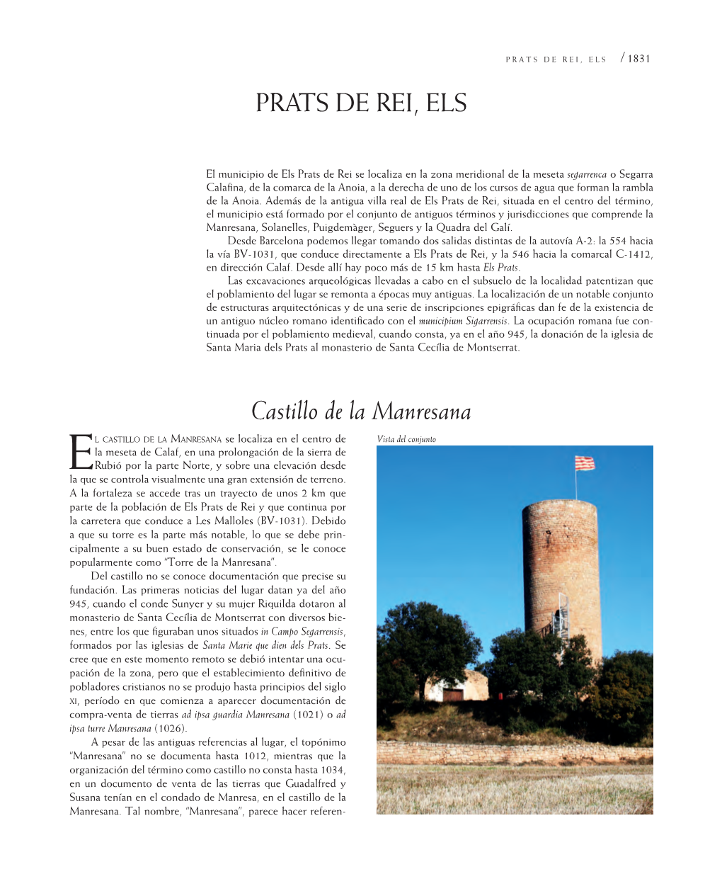 Prats DE Rei, ELS Castillo De La Manresana