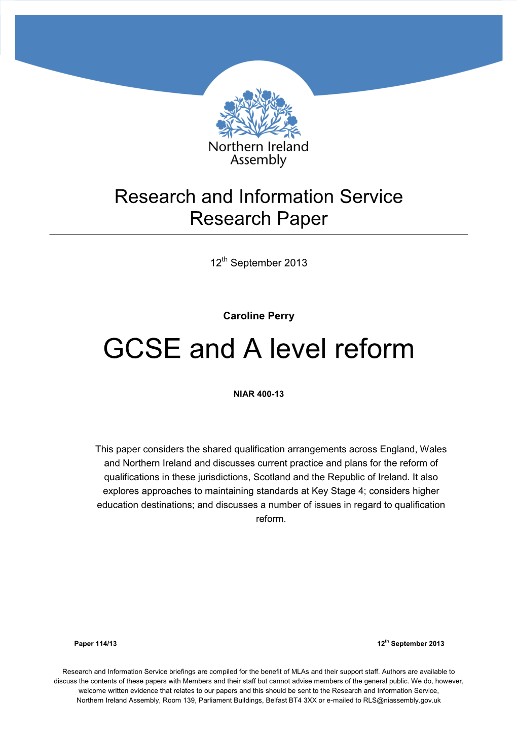 GCSE and a Level Reform
