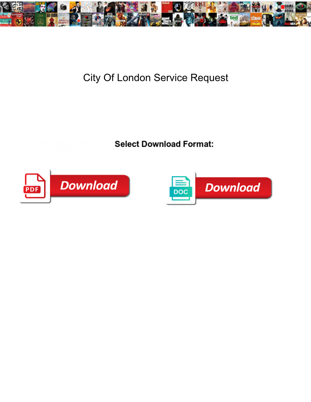 City of London Service Request