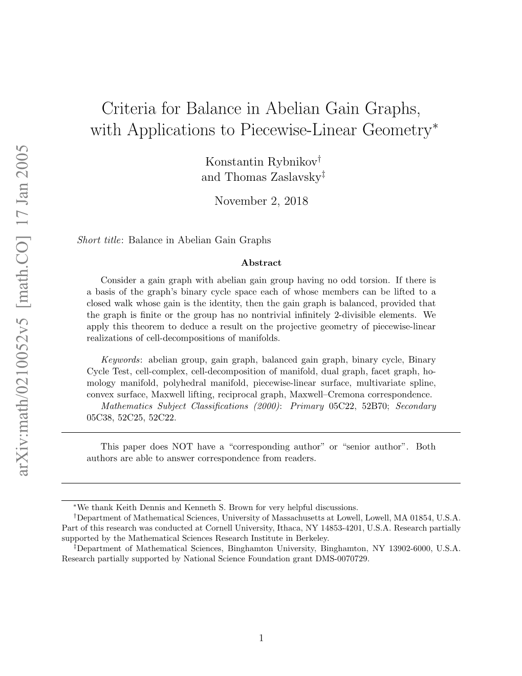 Criteria for Balance in Abelian Gain Graphs, with Applications to Piecewise-Linear Geometry