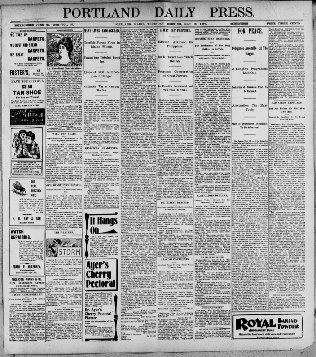 Portland Daily Press: May18, 1899