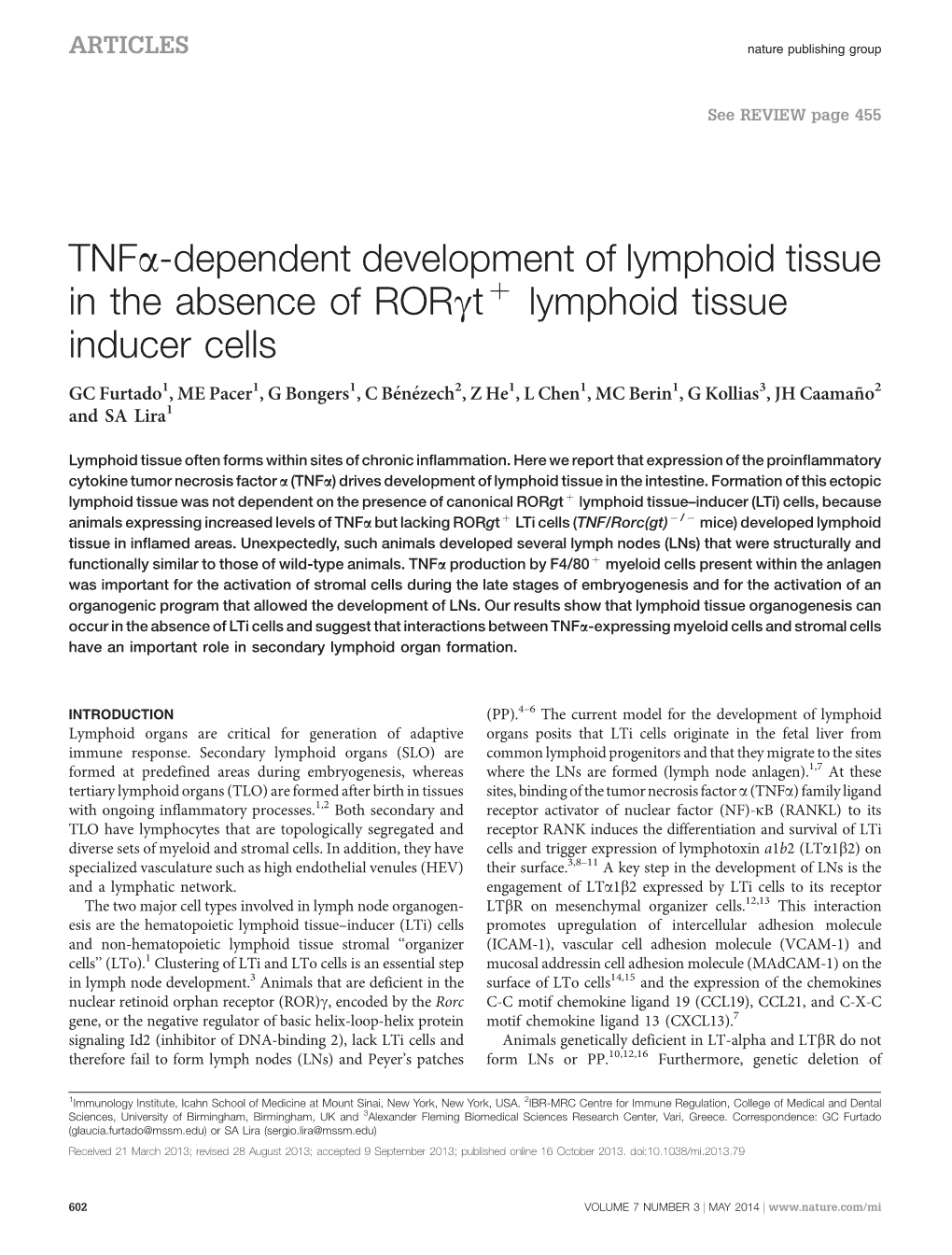 Lymphoid Tissue Inducer Cells