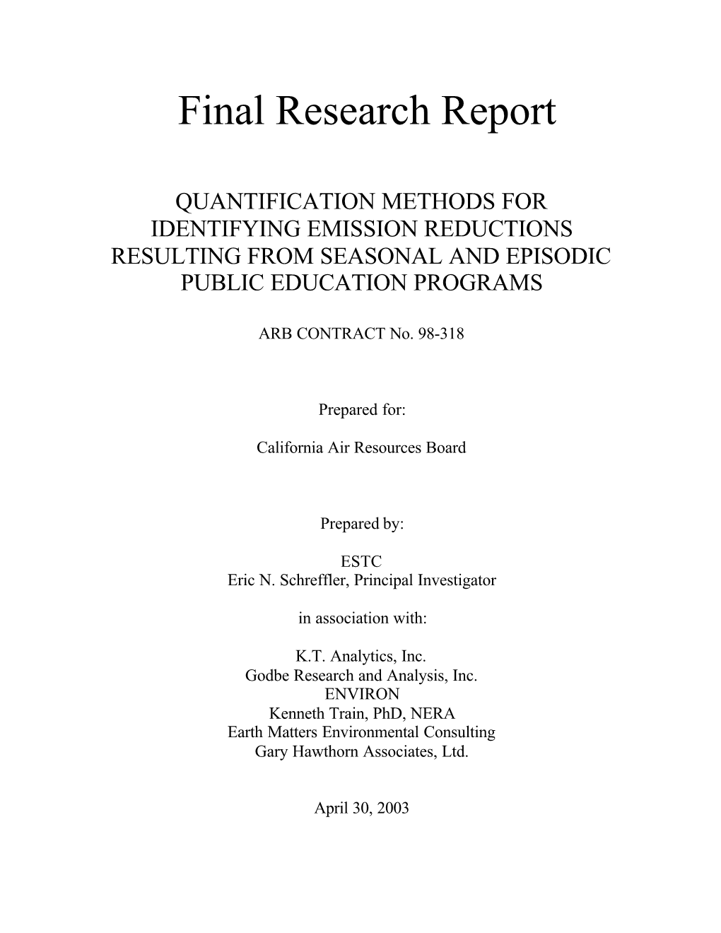 Final Research Report