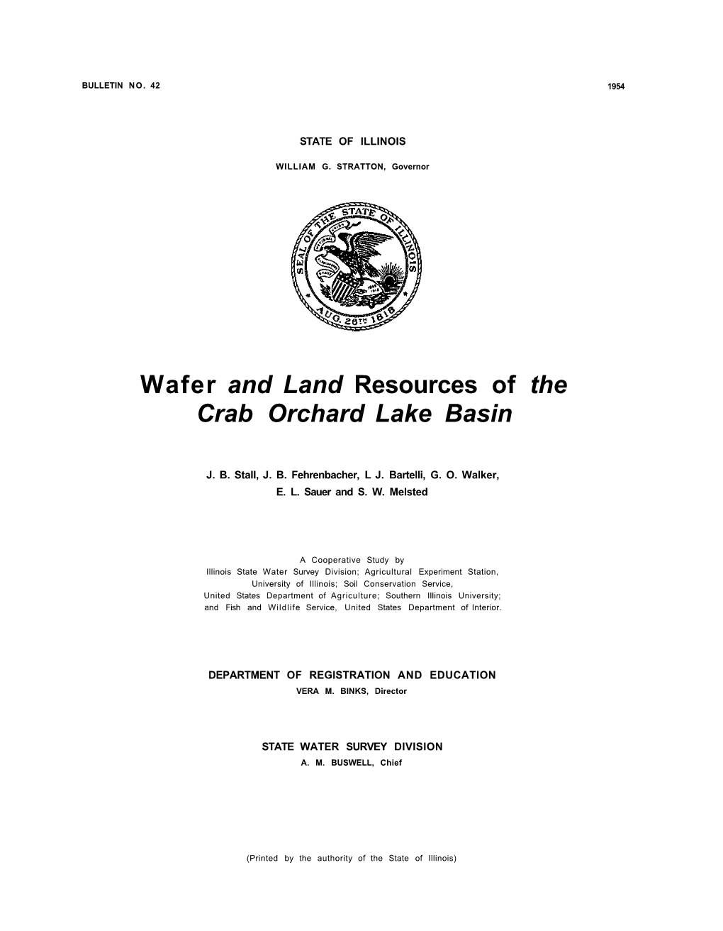 Water and Land Resources of the Crab Orchard Lake Basin