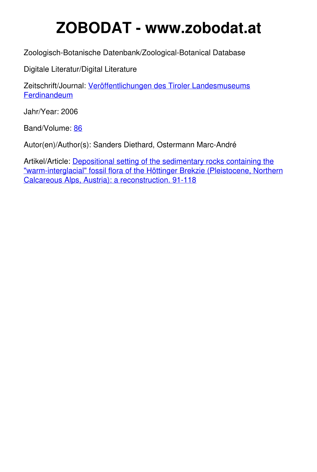 Depositional Setting of the Sedimentary Rocks Contai