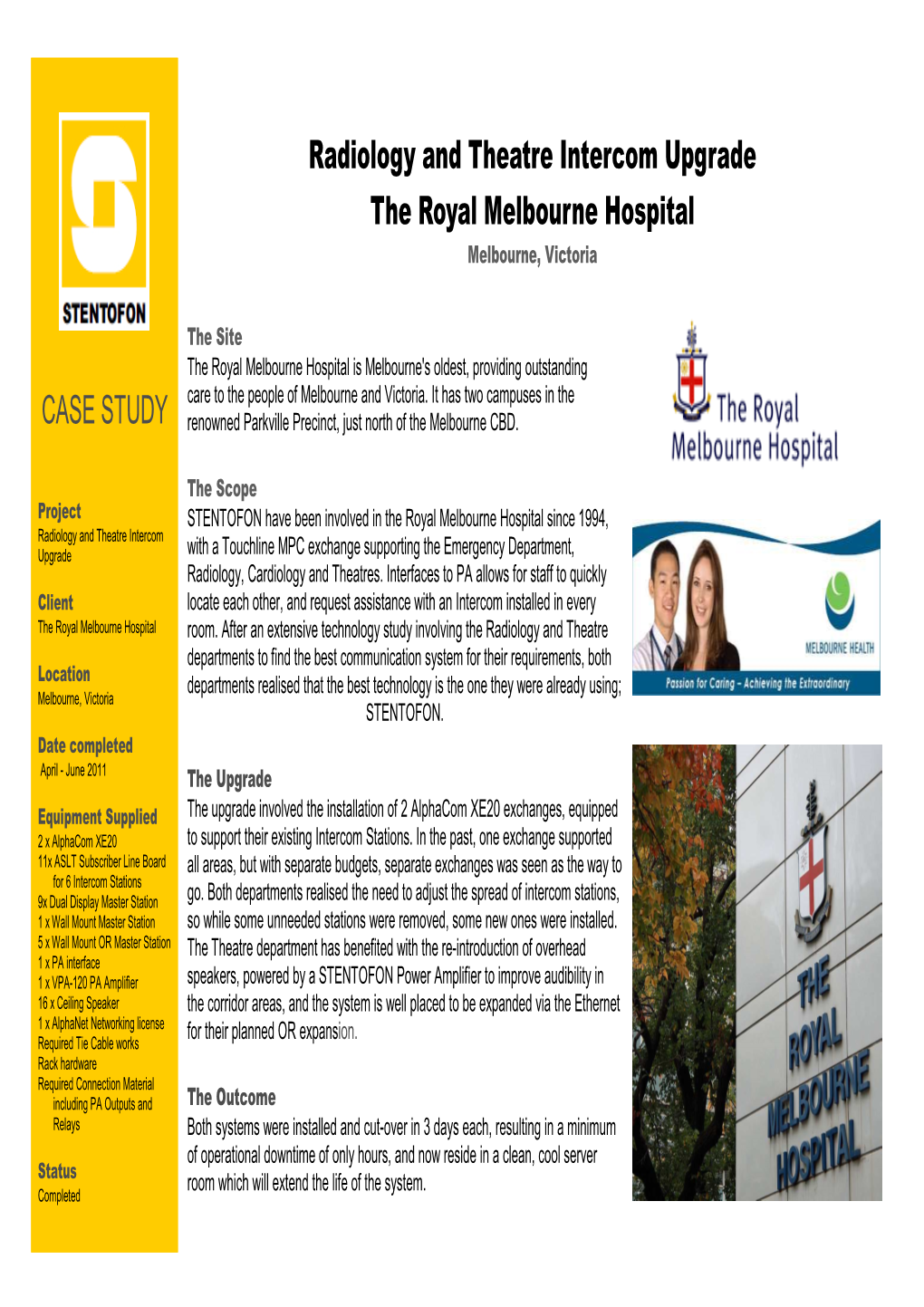 The Royal Melbourne Hospital Case Study