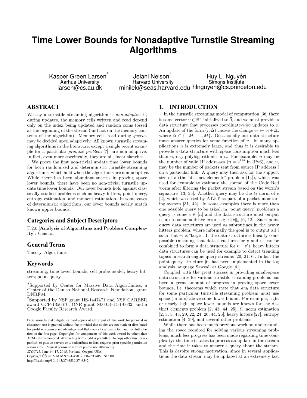 Time Lower Bounds for Nonadaptive Turnstile Streaming Algorithms