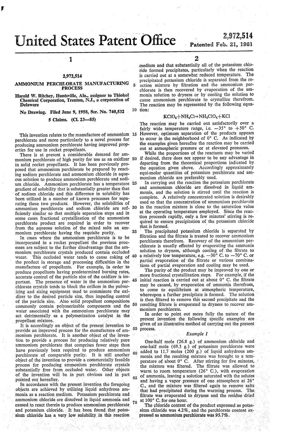 United States Patent Office Patented Feb