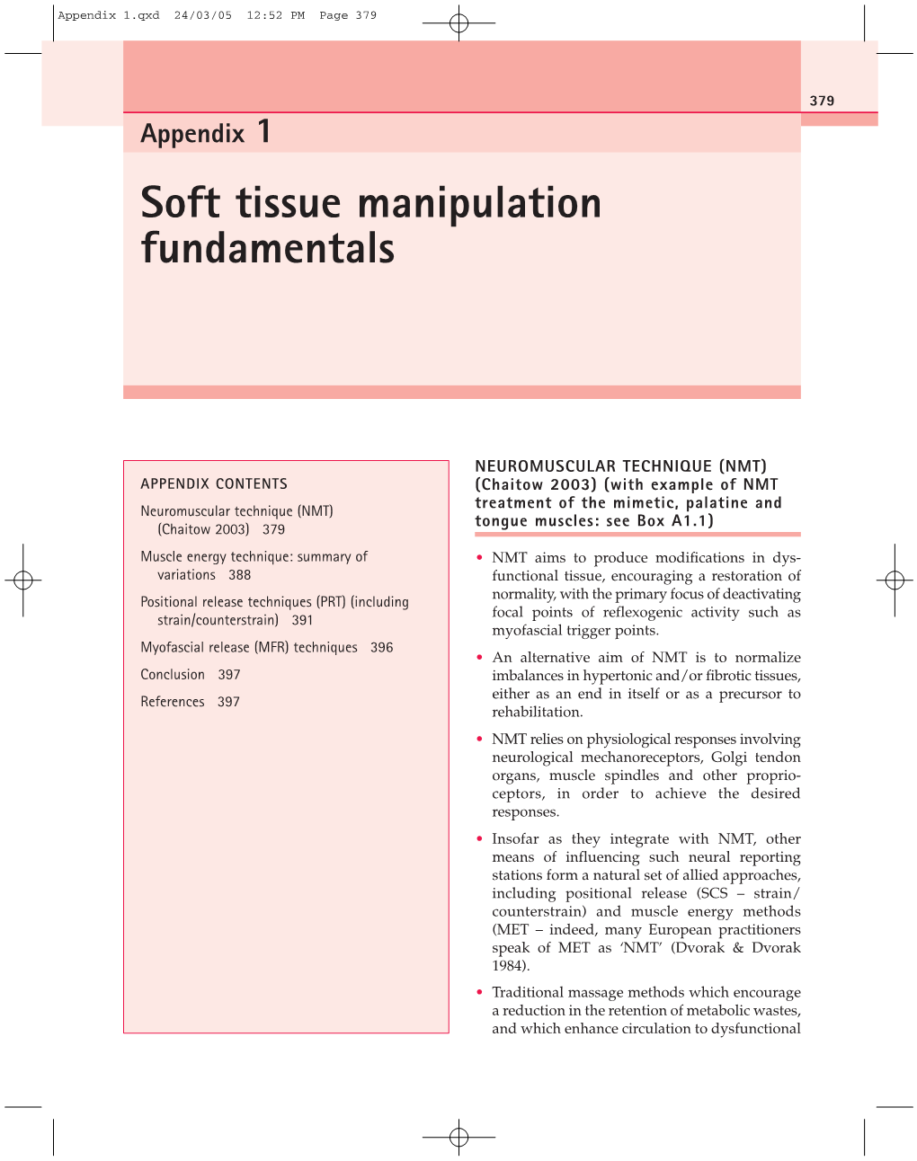 Appendix 1. Soft Tissue Manipulation Fundamentals