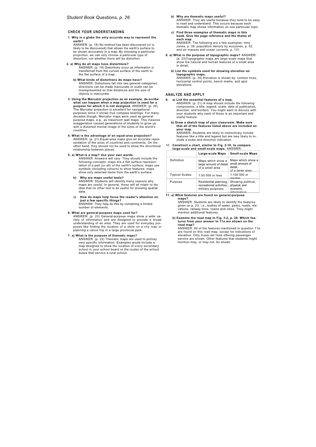 Student Book Questions, P. 26 B) Why Are Thematic Maps Useful? ANSWER: They Are Useful Because They Tend to Be Easy to Read and Understand