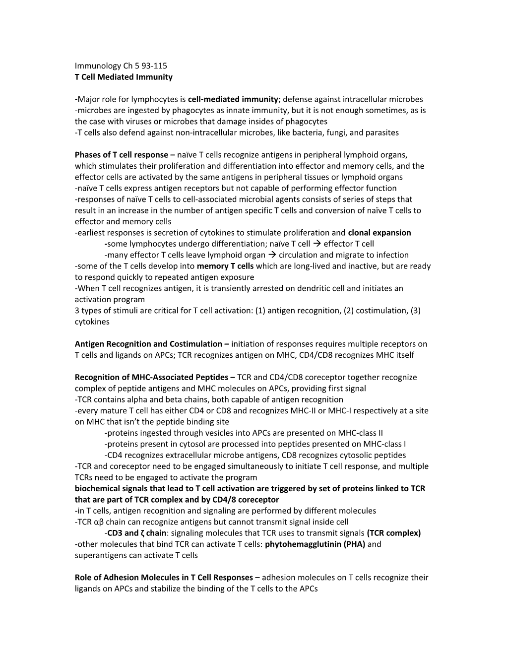 T Cell Mediated Immunity