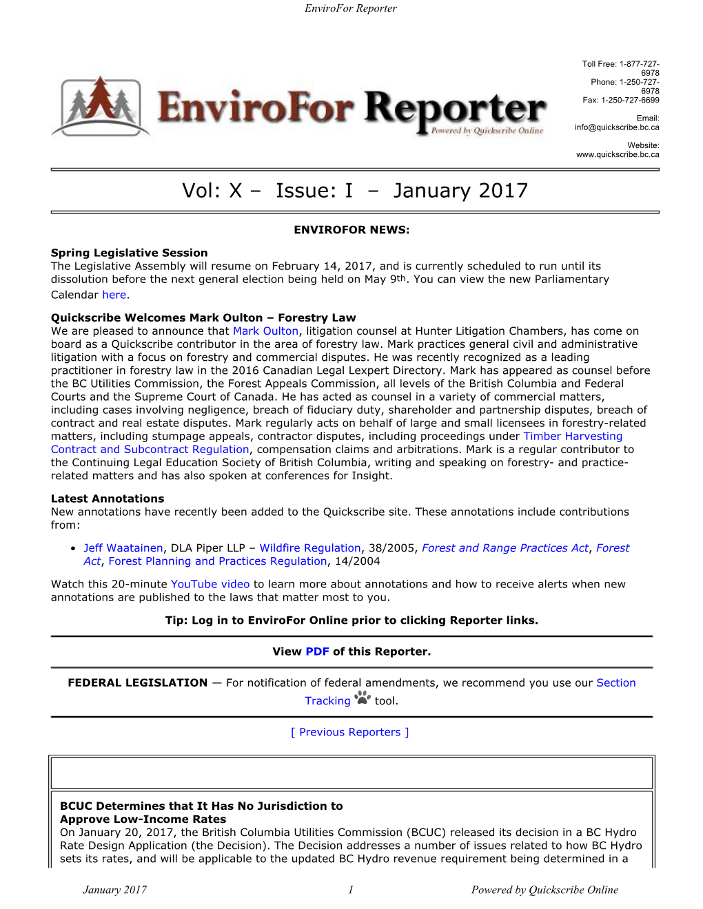 Envirofor Reporter