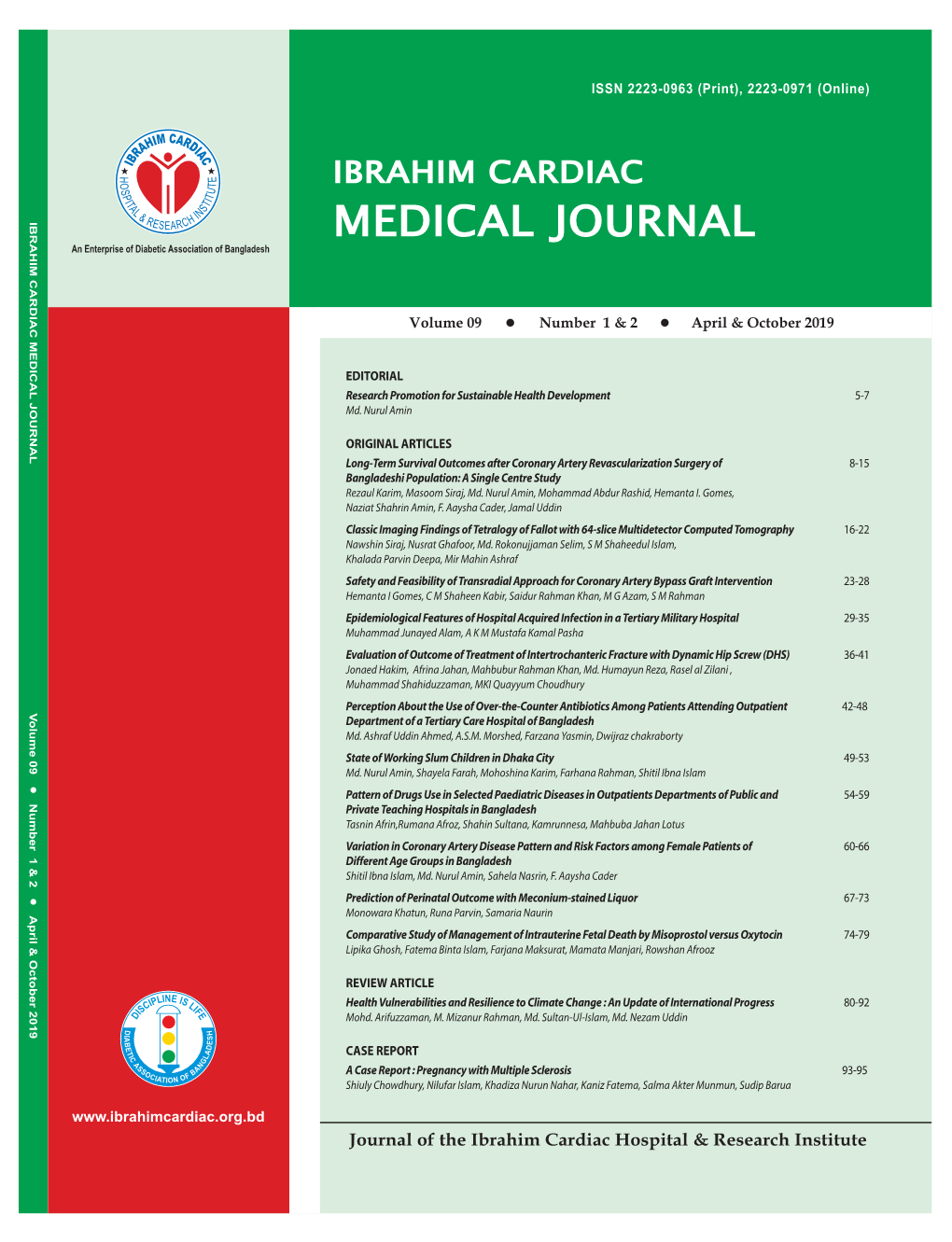 IBRAHIM CARDIAC MEDICAL JOURNAL (Vol 09 | No 1 & 2 | April