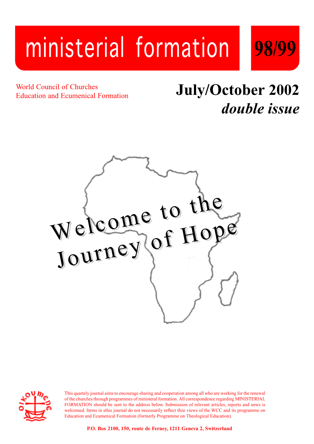 Ministerial Formation, Issue 98-99, July-October 2002