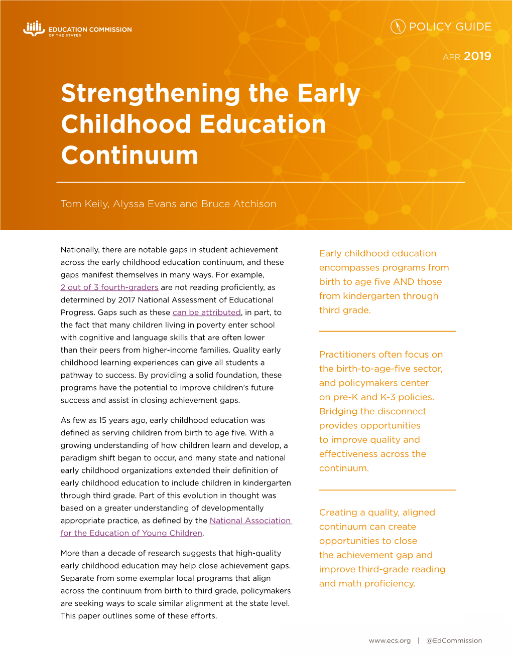 Strengthening the Early Childhood Education Continuum