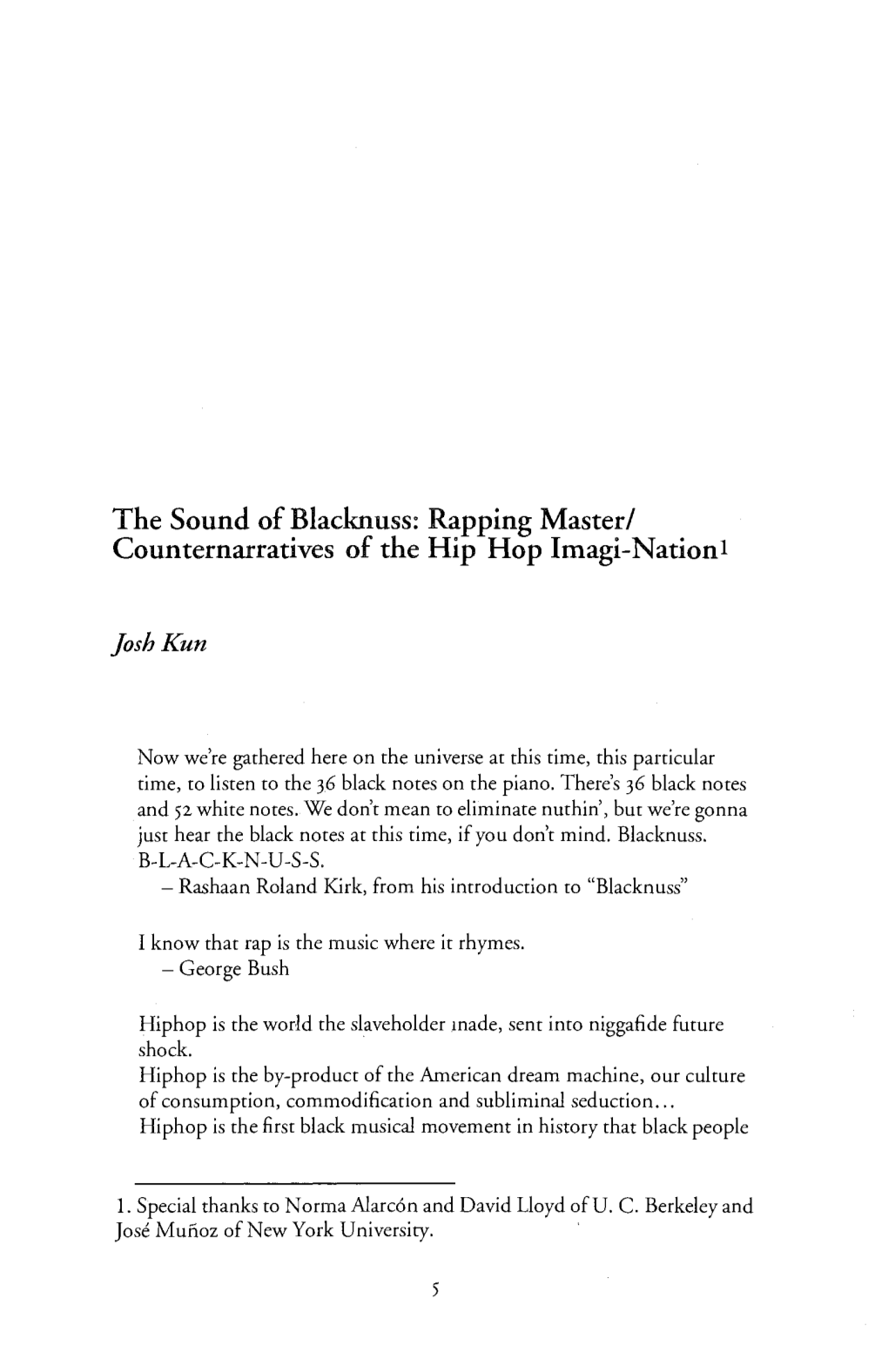 The Sound of Blacknuss: Rapping Master! Counternarratives of the Hip Hop Imagi-Nation1