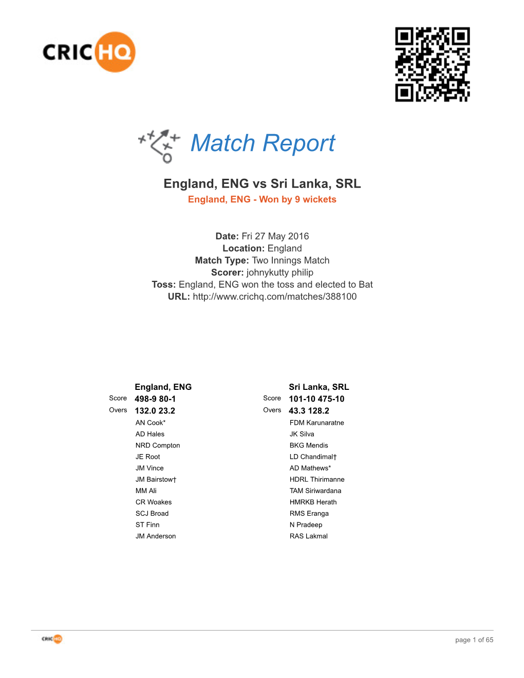 Match Report