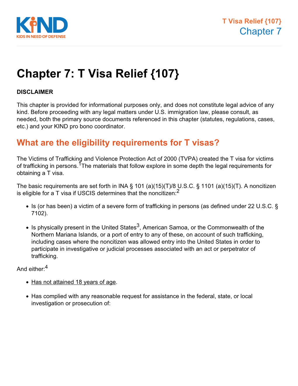 Chapter 7: T Visa Relief {107}