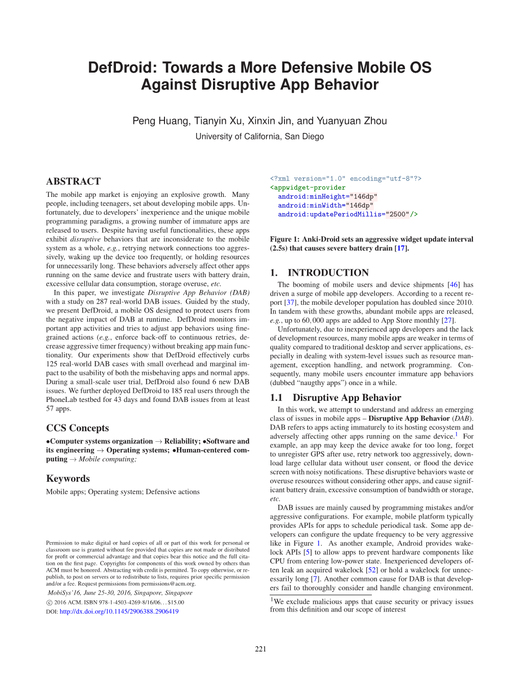 Defdroid: Towards a More Defensive Mobile OS Against Disruptive App Behavior