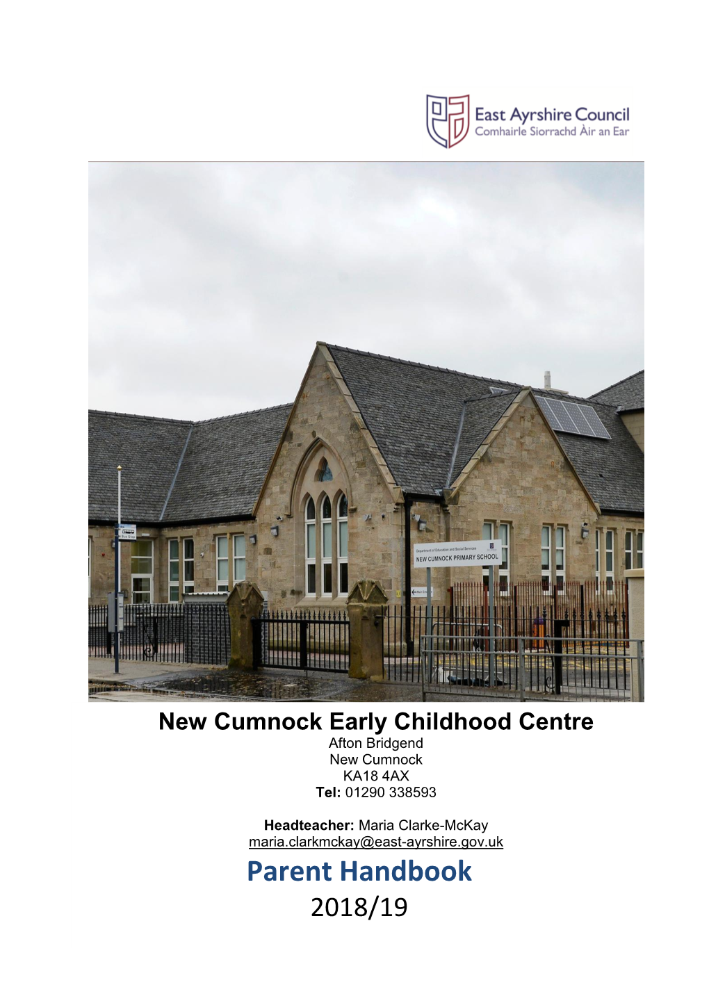 New Cumnock Early Childhood Centre Handbook