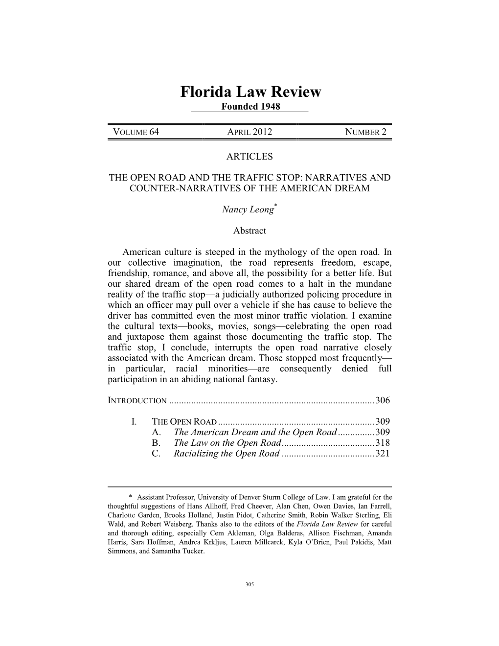 Florida Law Review Founded 1948