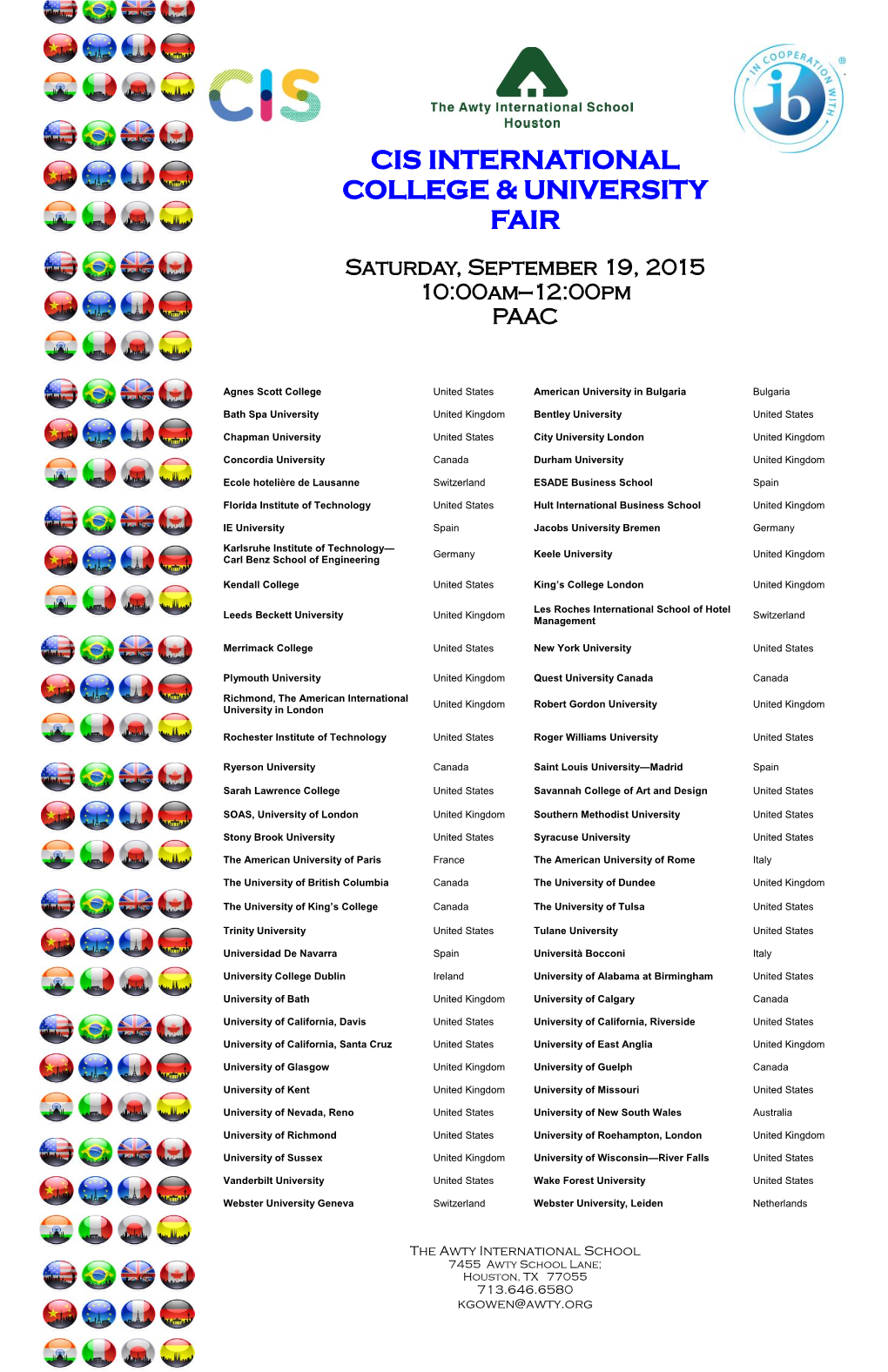 Cis International College & University Fair