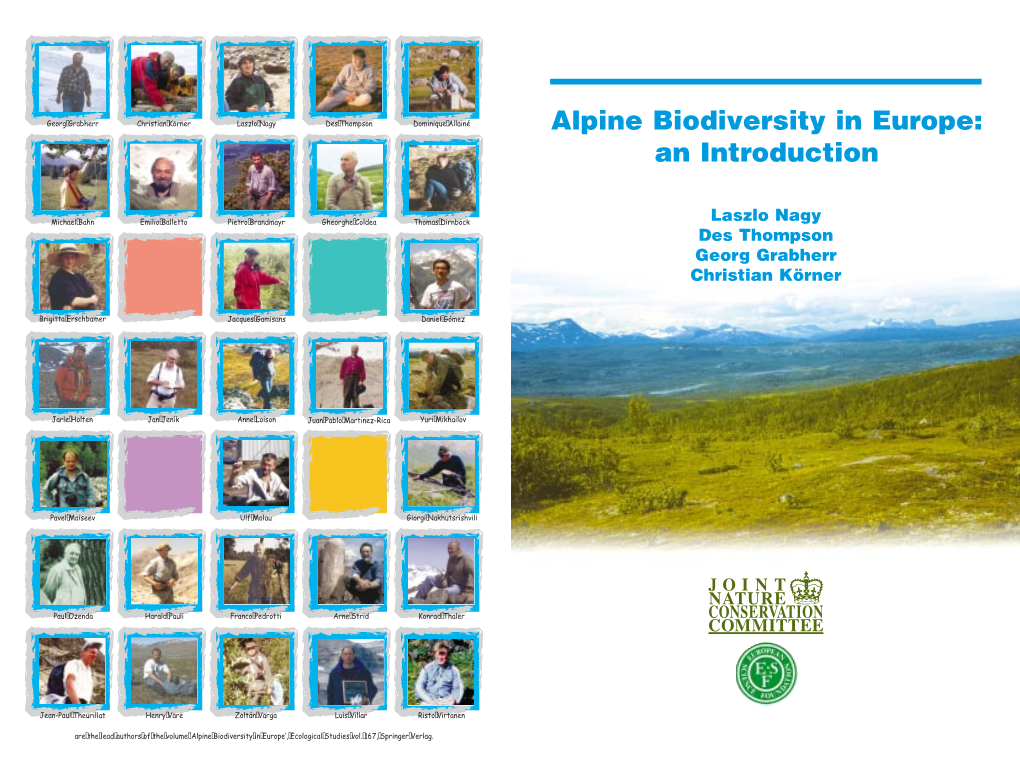 Alpine Biodiversity in Europe: an Introduction