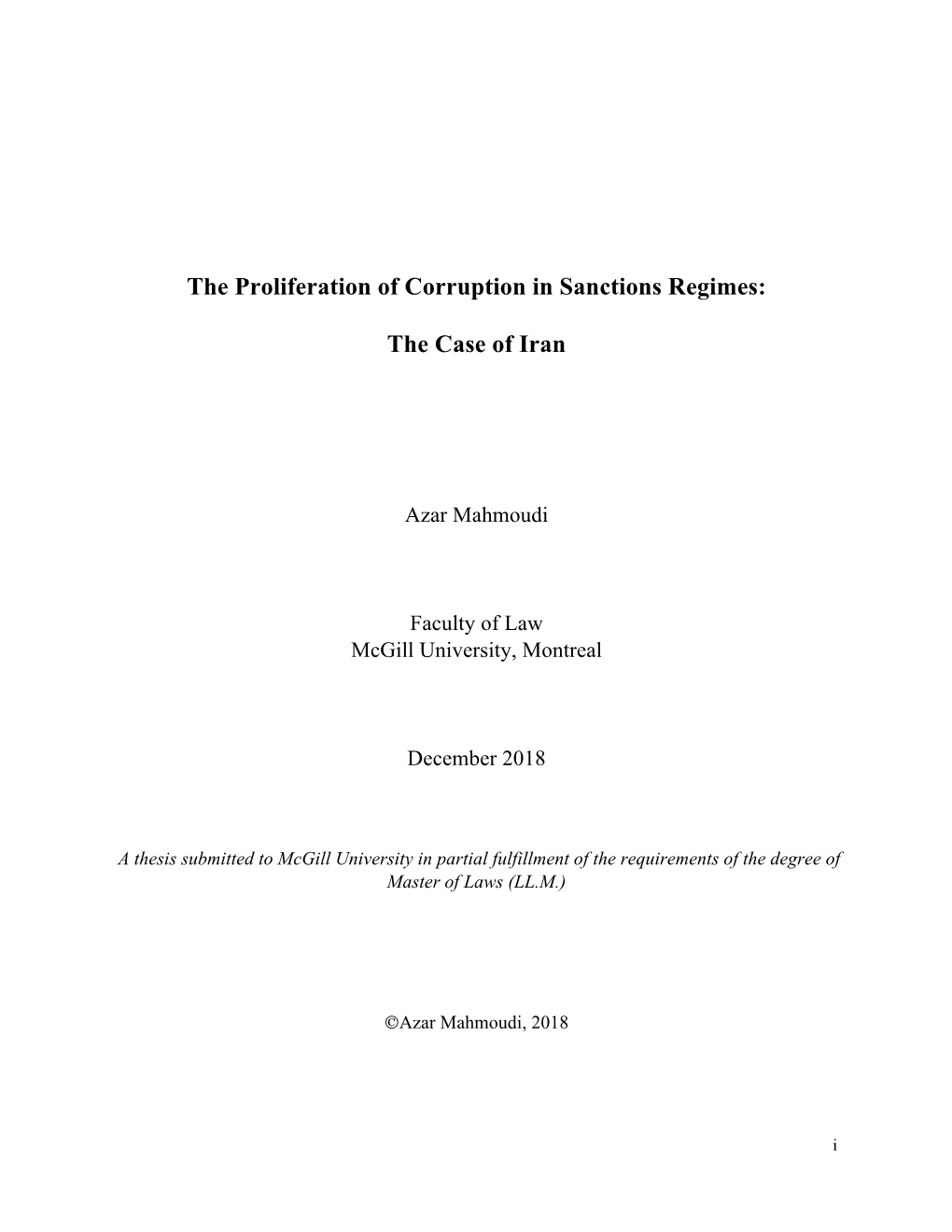 The Proliferation of Corruption in Sanctions Regimes: the Case of Iran