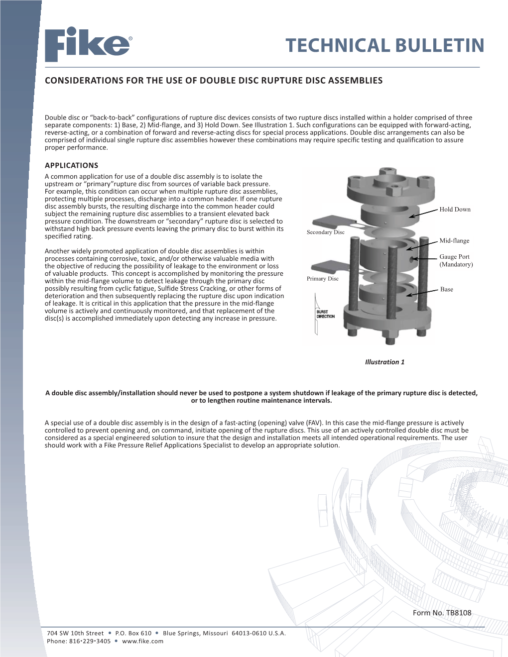 TB8108 Double-Disc Rupture Disc Assemblies.Indd