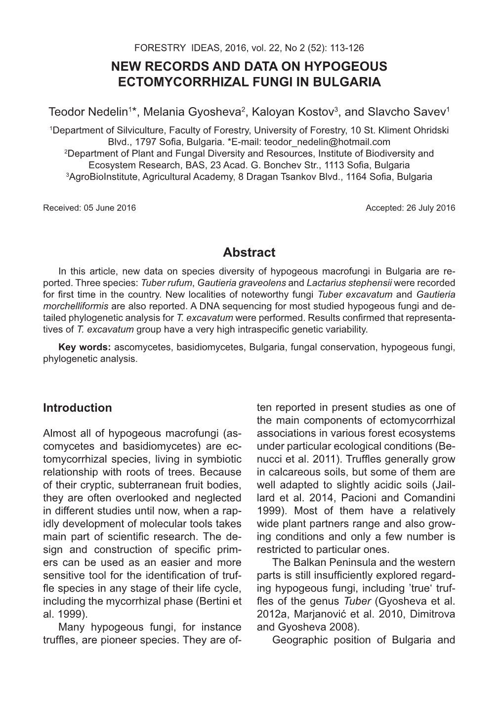 New Records and Data on Hypogeous Ectomycorrhizal Fungi in Bulgaria