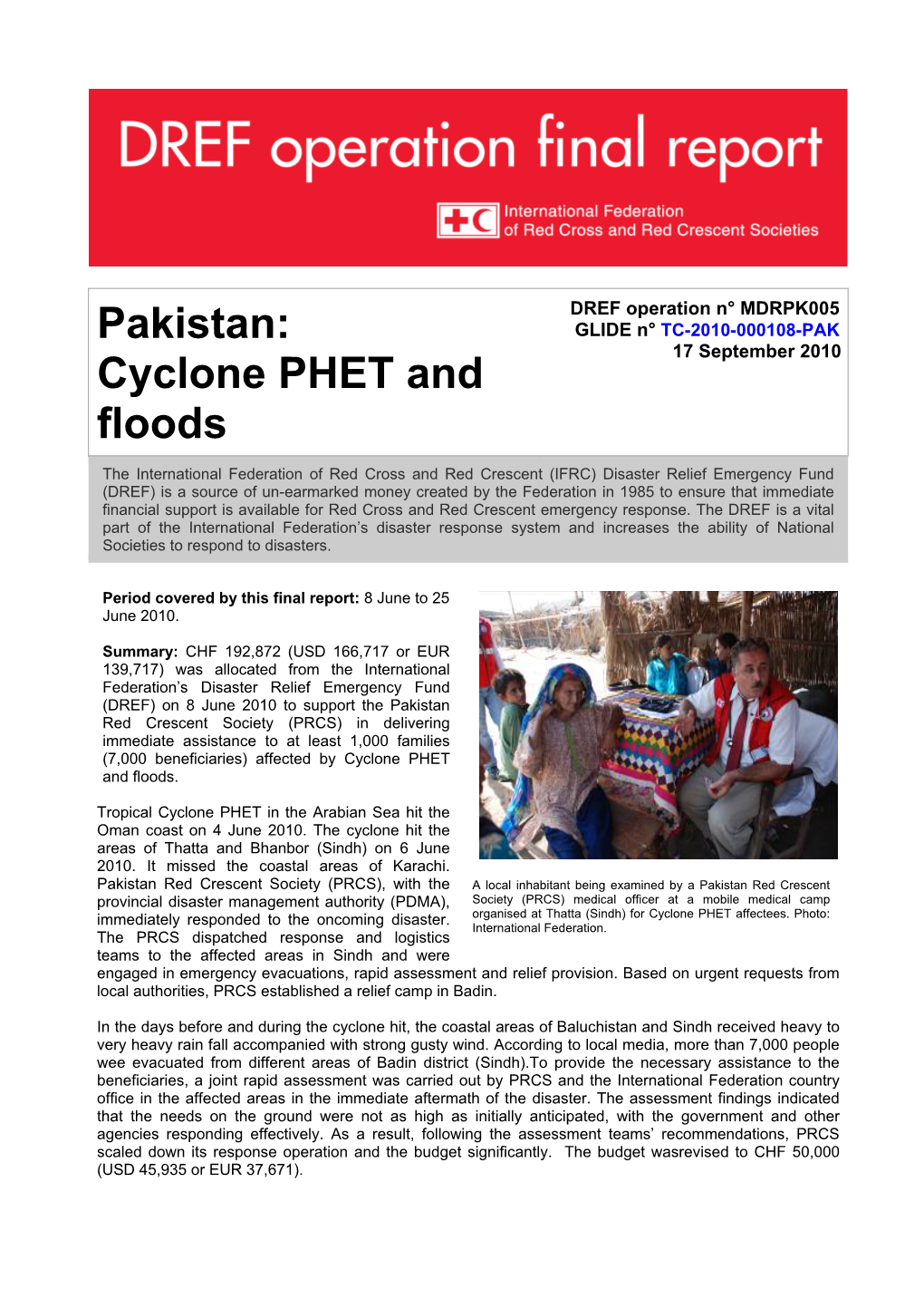 Cyclone PHET and Floods