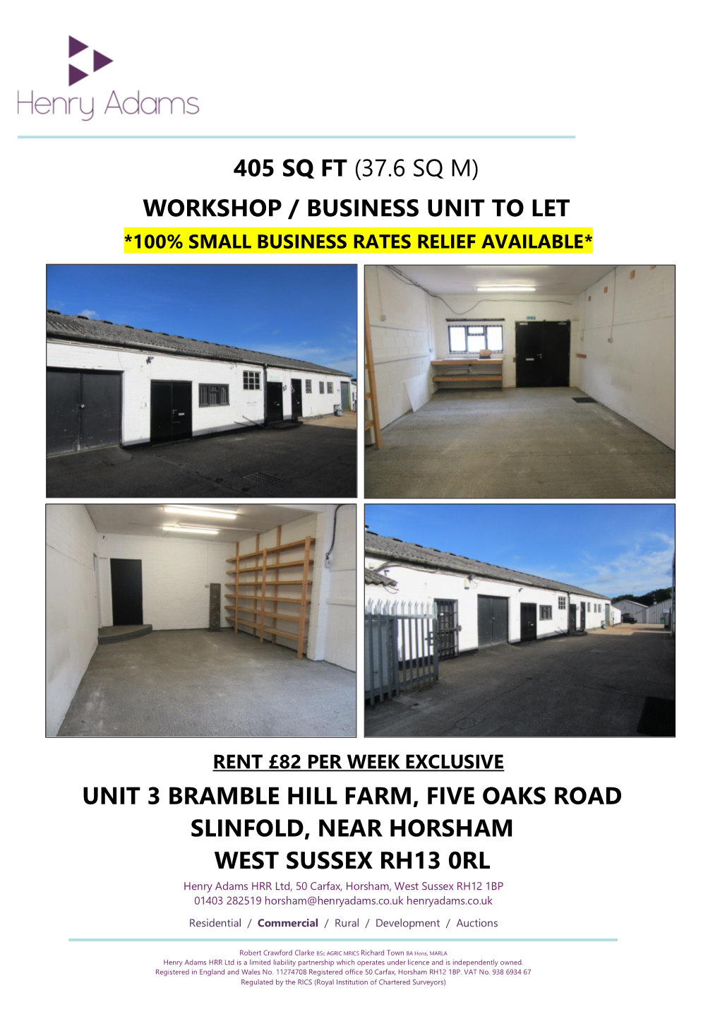 Workshop / Business Unit to Let Unit 3 Bramble Hill Farm, Five Oaks Road Slinfold, Near Horsham West