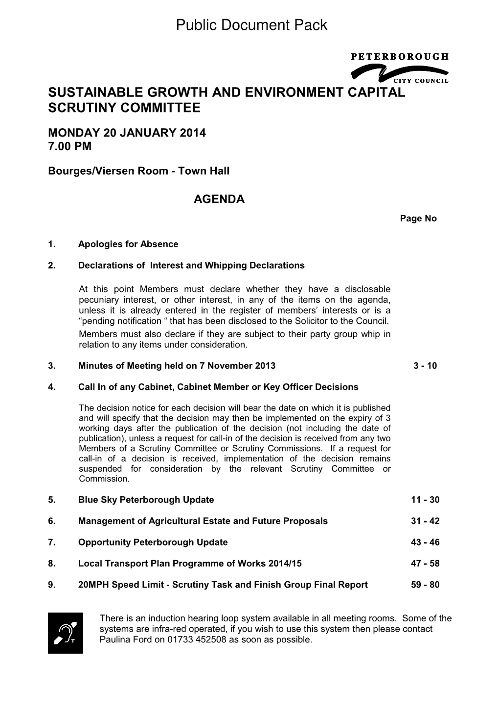 Public Document Pack AB SUSTAINABLE GROWTH and ENVIRONMENT CAPITAL SCRUTINY COMMITTEE