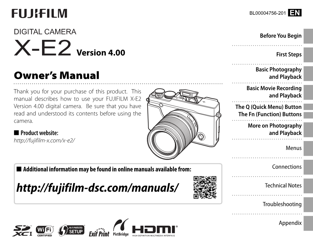 Manual and Playback Basic Movie Recording Thank You for Your Purchase of This Product