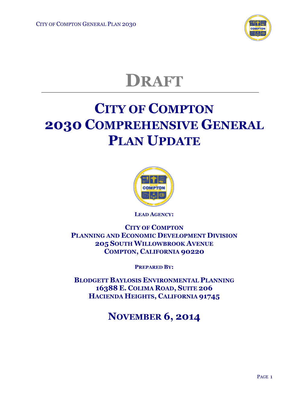 City of Compton 2030 Comprehensive General Plan Update