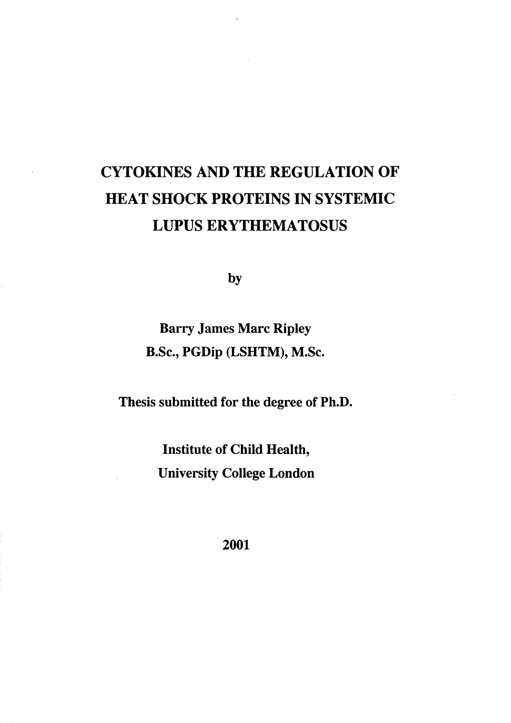 Heat Shock Proteins in Systemic Lupus Erythematosus