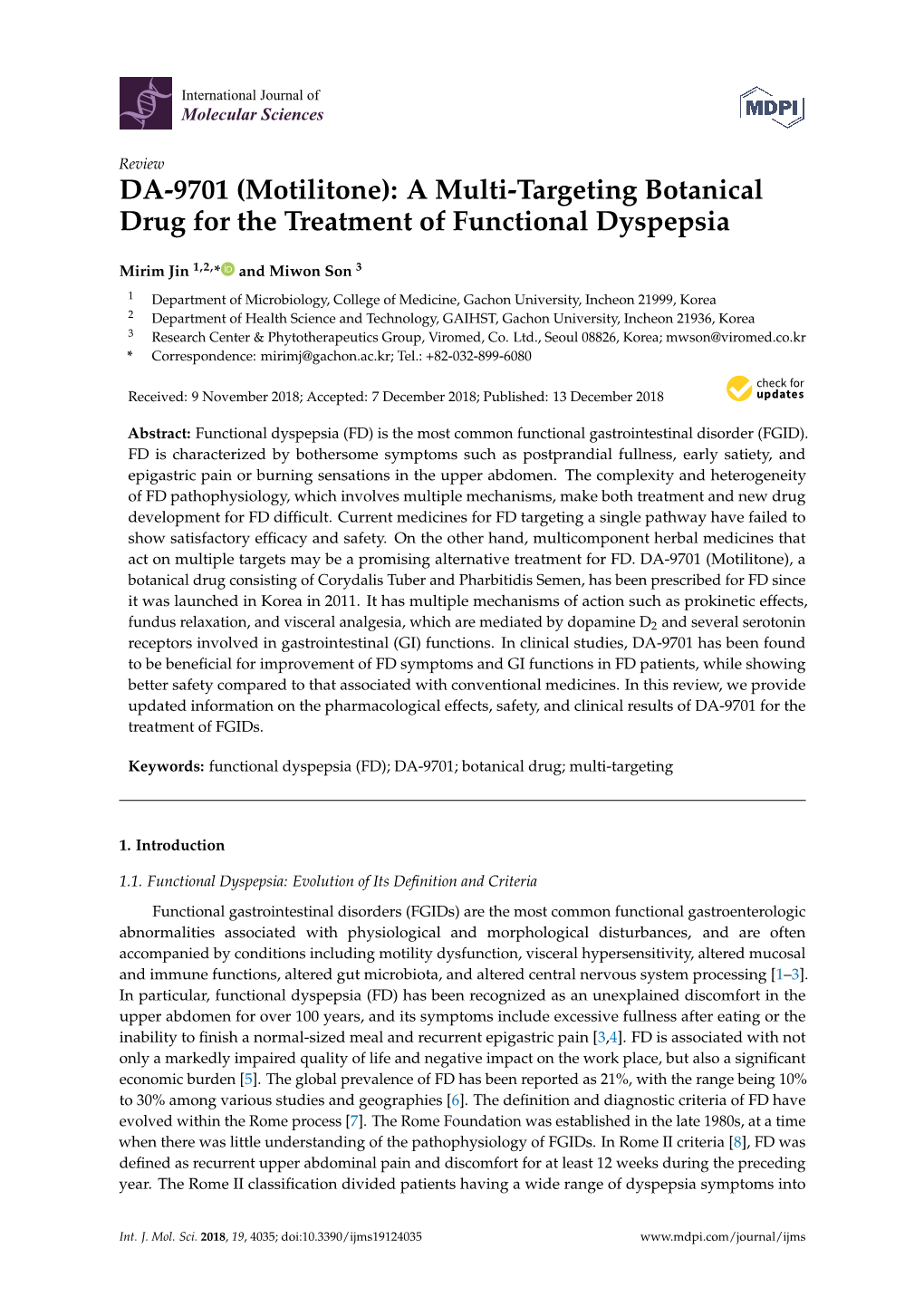 DA-9701 (Motilitone): a Multi-Targeting Botanical Drug for the Treatment of Functional Dyspepsia