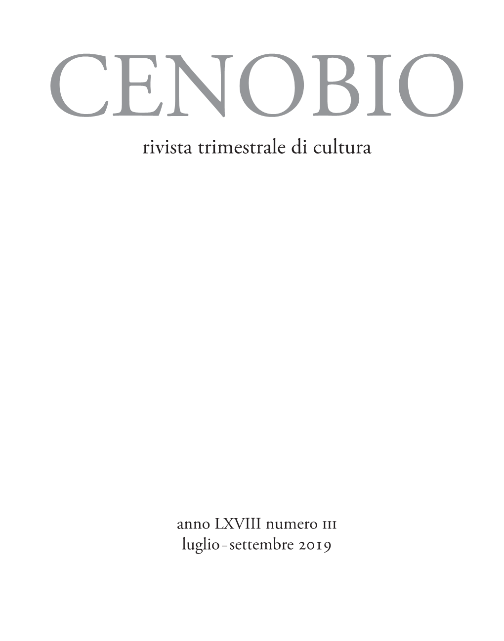 Rivista Trimestrale Di Cultura