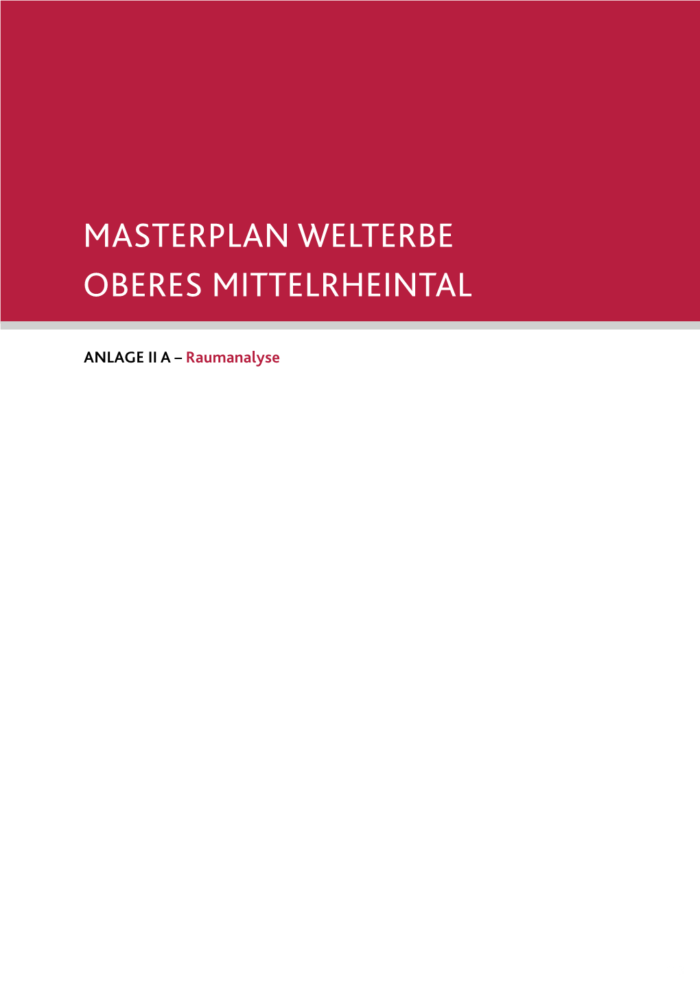 Masterplan Welterbe Oberes Mittelrheintal